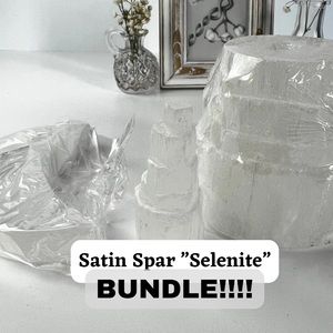 Satin Spar Home Decor Charging Crescent Plate Dish Mini Tower LG Tealight Holder